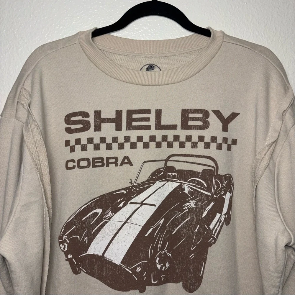 Shelby Cobra Graphic Sweatshirt Woman's Large Cream,Brown,white Vintage inspired - Picture 7 of 15